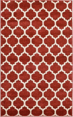 Rugs.com Lattice Collection Rug – 3' x 5' Dark Terracotta Medium Rug Perfect for Entryways, Kitchens, Breakfast Nooks, Accent Pieces
