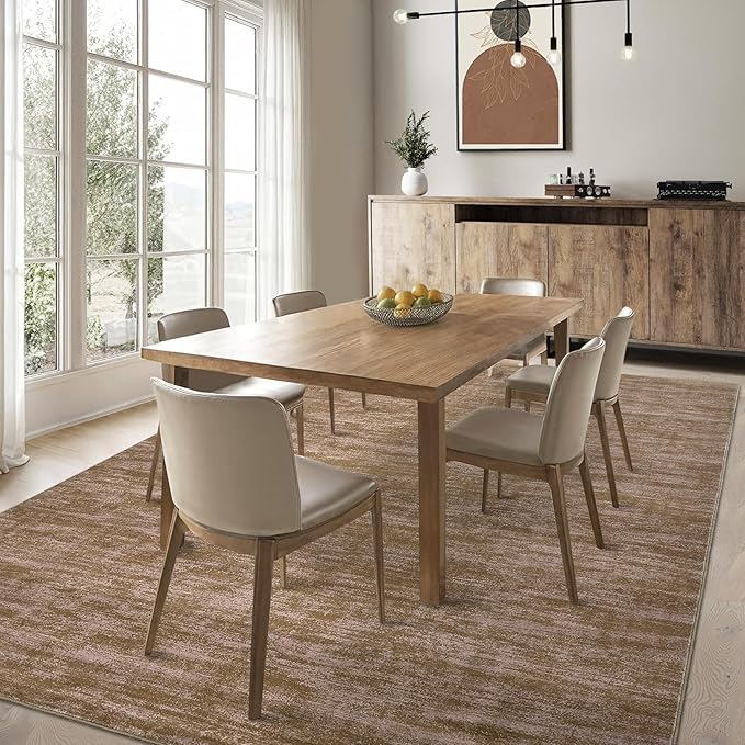 RUGSREAL 9x12 Solid Area Rug for Living Room Bedroom Washable Dining Room Throw Carpet with Rubber Backing Rug Large Modern Solid Color Rug Contemporary Area Rug for Home Office, Taupe
