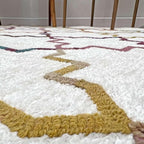 Alfa Rich 5x8 Moroccan White Washable Area Rugs for Living Room Bedroom Kitchen Decor Cotton Rug