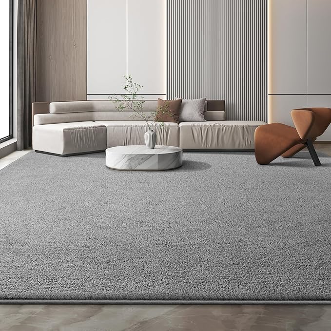 Large Modern Area Rugs for Living Room Bedroom, 5x8 Feet Grey Ultra Soft Solid Thickened Memory Foam Indoor Minimalist Carpets, Non-Slip Comfy Rugs for Boys Girls Nursery Kids Room Home Décor