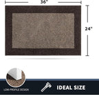 PURRUGS Dirt Trapping Door Mat 24" x 36", Non-Slip/Skid Machine Washable Entryway Rug, Shoes Scraper, Throw Rug, Super Absorbent Area Rug for Muddy Wet Shoes and Paws, Grayish Brown & Coffee