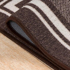 Beverly Rug Non Slip Area Rugs 8x10 Modern Bordered Non Skid Rubber Backing Soft Area Rug for Living Dining Room Easy to Clean Non Shedding Kitchen Bedroom Indoor Carpet 8 x 10 Brown