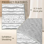 Modern Gray Lines Washable Living Room Area Rug, Low Profile Abstract Pattern, 3x5 Non-Slip Backing Carpet for Kitchen, Bedroom, Dining Room