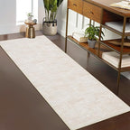 RUGSREAL Modern Runner Rug 2.5x8 Stain Resistant Washable Kitchen Runner Carpet ith Rubber Backing Low Pile Contemporary Solid Color Entryway Mat Ultra Soft Rug for Living Room Bedroom, Beige
