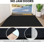 IOHOUZE Washable Runner Rug 2x10 Non Slip Rubber Backed Long Hallway Runner Entryway Runner Indoor, Kitchen Rugs Woven Cotton Floor Carpet for Hall Entrance, Black/Grey
