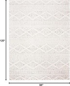 SAFAVIEH Area Rug 8x10 - Tulum Collection - Large - Ivory & Grey, Moroccan Boho Tribal Design, Non-Shedding & Easy to Clean, Ideal for Living Room, Bedroom, Dining Space (TUL272A)