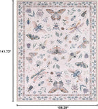 Lahome Insect 9x12 Area Rugs for Living Room Bedroom, Soft Washable Rugs 9x12 Stain Resistant, Ultra-Thin Non-Slip Non-Shedding Accent Carpet for Dining Room Office, Pink