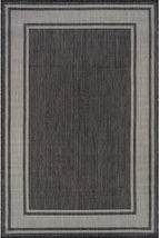 Beverly Rug Large Outdoor Rug 9x12 Modern Bordered Area Rugs for Indoor and Outdoor Patio Deck Porch Garden Waterproof Weather Sun Resistant Washable Outside Carpet (9 x 12 Dark Gray)