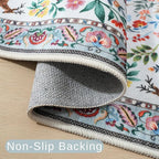 Rugcomf Runner Rug Washable Kitchen Runner 2'x 6'Runner Rug Floral Non-Slip for Entryway Indoor Soft Carpet Runner for Hallways, Kitchen, Laundry, Bedroom, Bathroom(Colorful)