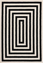 Abani Casa CAS120A Contemporary Black and Ivory Rectangular Area Rug