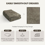 8x10 Area Rug Machine Washable Boho Rug for Living Room,Ultra-Thin Low Pile Carpet,Lightweight Indoor Printed Rug,Non Slip Floral Area Rug for Bedroom, Dining Room, Home Office,Vintage Sage Green