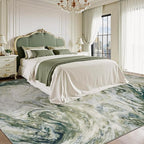 4x6 Washable Area Rugs for Living Room, Blue Modern Abstract Rug Entryway Kitchen Non Slip Throw Rug, Stain Resistant Carpet for Dining Room Playroom Bedroom, Pet & Kids Friendly