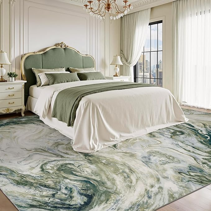 5x7 Area Rugs for Living Room, Modern Abstract Rug for Bedroom, Contemporary Machine Washable Rug, Large Stain Resistant Carpet for Dining Room Playroom Home Office, Pet & Kids Friendly