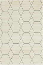 Unique Loom Trellis Frieze Collection Area Rug - Geometric (4' 1" x 6' 1", Ivory/ Gray)
