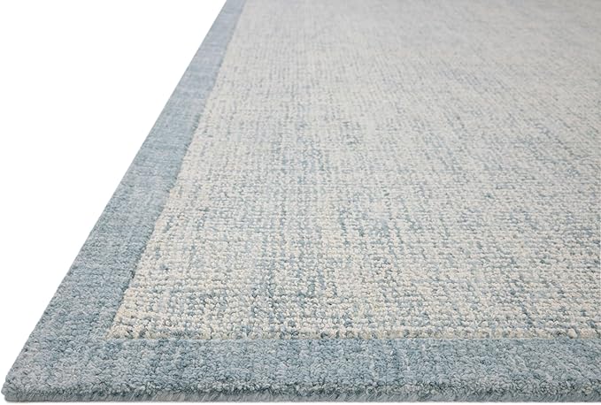 Loloi Magnolia Home by Joanna Gaines Henley Collection HNY-01 Ivory/Blue 2'-6" x 9'-6" Runner Rug