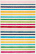 Dash and Albert Rainbow Machine Washable Area Rug - 3' x 5' Multicolor Stripe Washable Accent Rug - Durable, High Traffic Areas Kitchen, Mudroom, Hallways