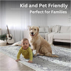 Bloom Rugs Washable Non-Slip 5' x 7' Rug - Charcoal Blue Traditional Medallion Area Rug for Living Room, Bedroom, Dining Room, and Kitchen - Exact Size: 5' x 7'