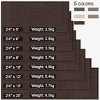 8FT Jute Runner Rug for Hallways Non Slip, Machine Washable Laundry Room Mat Hall Rug Runner Carpets, Deep Brown