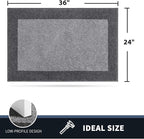 PURRUGS Dirt Trapping Door Mat 24" x 36", Non-Slip/Skid Machine Washable Entryway Rug, Shoes Scraper, Throw Rug, Super Absorbent Area Rug for Muddy Wet Shoes and Paws, Light Grey & Grey