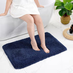 Navy Bathroom Rugs 24x36 Non Slip Fluffy Bath Mat for Bathroom Floor Washable Plush Luxury Bath Rug for Tub Soft Shaggy Absorbent Shower Sink Mat