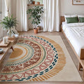 Colorful Geometric Sun Rug, Sun Pattern Rug, Geometric Area Rugs, Colorful Abstract Rugs, Washable Boho Carpet for Living Room, Bedroom, Dining Room, Office (8' x 10'(Rectangular))