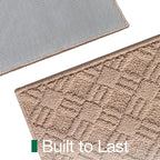 LUMI Indoor Door Mat, Absorbent Non-Slip Thin Doormat, Washable Door Mats, Woven Pattern Inside Floor Mat, Ideal for Entryway, Front Door, Home Decor, 24"x36", Woven Taupe