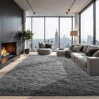 Zentavio 8x10 Area Rugs for Living Room Clearance Grey Rugs for Bedroom Large Big Carpet Fluffy Furry Soft Shag Aesthetic Plush High Pile Gray Rug for Nursery Kids Room Dorm