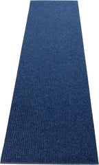 English Home Custom Size Non Slip Striped Design Durable PVC Non Slip Backing Tough Pile Runner Rug for Hallway, Outdoor, Indoor, Commercial, Residential, Pool, Office (Dark Blue, 36" x 15')