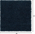 Unique Loom Solid Shag Collection Area Rug (3' 3" Square, Sapphire Blue/ Navy Blue)
