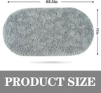 Soft Fluffy Area Rug for Bedroom, Grey Fuzzy Shaggy Oval Throw Rugs for Bedside, Non-Slip Cozy Plush Shag Carpet for Kids Room Nursery Dorm Living Room, 2.6 x 5.3 Feet