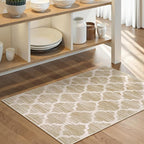 Lahome Moroccan Washable Rug Entry Rug-Non-Slip Kitchen Rugs - 2x3 Small Area Rug Indoor Door Mats for Entryway Soft Throw Doormat Indoor Entrance Non-Shedding Bathroom Bedroom Rugs Taupe Bedside