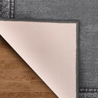 Antep Rugs Alfombras Bordered Modern 2x5 Non-Slip (Non-Skid) Low Pile Rubber Backing Kitchen Area Runner Rug (Gray, 2' x 5')