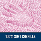 OLANLY Bathroom Rugs 24x16, Extra Soft Absorbent Chenille Bath Rugs, Rubber Backing Quick Dry, Machine Washable Bath Mats for Bathroom Floor, Tub and Shower, Home Decor Accessories, Pink