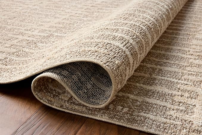 Loloi Amber Lewis Bexley Collection BEX-02 Taupe/Natural 11'-6" x 15' Area Rug Neutral, Textured, Living, Bedroom, Dining, Carpet