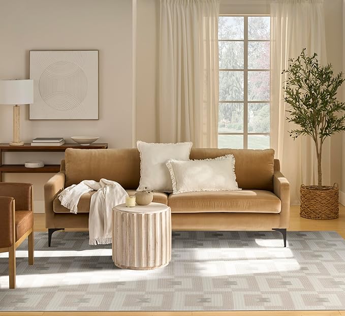 Nourison Nordic Ivory Beige 8' x 10' Scandinavian Area Rug - Easy Cleaning, Non Shedding, Bed Room, Living Room, Dining Room, Kitchen (8' x 10')