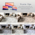 Phantoscope Washable Area Rug 4'x6' Non-Slip, Vintage Neutral Rugs for Living Room, Bedroom, Dining Room, Distressed Boho Medallion Pattern, Low-Pile Foldable Floor Carpet, Silver Grey/Taupe