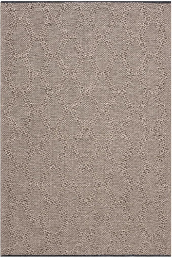 LUXE WEAVERS Modern Farmhouse Brown 9x12 Washable Area Rug, Anti-Slip Diamond Pattern Carpet