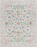 Lahome Purple 8x10 Area Rugs for Living Room, Washable Kids Rugs for Bedroom Girls, Vintage Baby Rugs for Nursery, Soft Thin Carpet for Dining Room Playroom, Pale Lilac/Pink