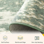 Washable Area Rugs 6'x9' Non-Slip Modern Abstract Soft for Living Room Entryway Bedroom Nursery, Print Pattern, Light Green/Yellow