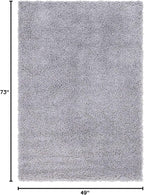 Unique Loom Davos Shag Collection Area Rug - Solid (4' 1" x 6' 1" Rectangle, Sterling)