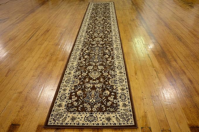 Unique Loom Sialk Hill Collection Area Rug - Washington (3' x 16' 5" Runner Brown/Black)