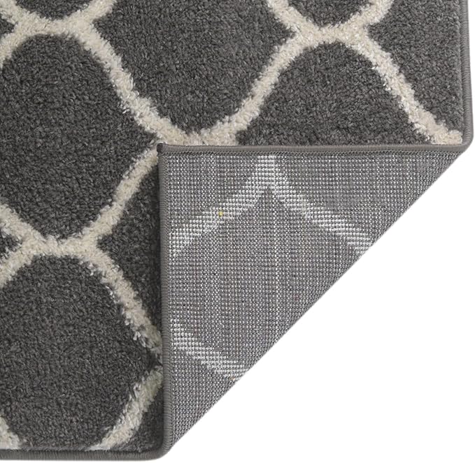 Rugs.com Lattice Frieze Collection Rug – 10' x 13' Dark Gray Medium Rug Perfect for Living Rooms, Large Dining Rooms, Open Floorplans