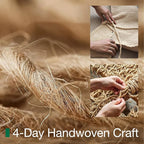 LUMI Handwoven Sisal Door Mat, Non-Slip Durable Entryway Mat, Welcome Front Doormat, Solid Floor Mats for Entrance, 36"x60", Herringbone Sisal