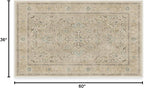 RUGGABLE Washable Vintage Area Rug – Kamran Ivory Opal 3x5, Stain-Resistant, Non-Slip – Small Machine Washable Rugs for Living Room, Bedroom, Hallway, Entryway & Office–with Standard Pad