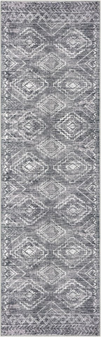 KILOCOCO Hallway Runner Rug 3'x10' Runners for Hallways Washable Runner Rug Non Slip Rubber Backed Low-Pile Runners for Bedroom Kitchen Living Room Laundry Room Boho Rugs, Grey