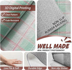 Plaid Rugs for Living Room - 5x6ft - Mint Green Tartan Gingham Rug for Bedroom Non Slip Low Pile Machine Washable Area Rugs, Plaid Carpets House Decor & Gifts