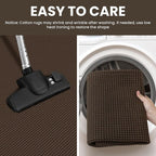 IOHOUZE Washable Area Rug 5x7 Non Slip Rubber Backed Rugs for Living Room, Dining Room Rugs Bedroom Rug, Woven Indoor Floor Carpet for Living Room Nursery Office, Brown