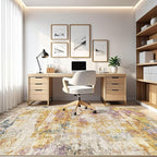 6x9 Area Rugs Living Room: Washable Large Abstract Modern Soft Stain Resistant Indoor Floor Rugs Non Slip Accent Carpet for Bedroom Nursery Playroom Office Dining Room Dorm Home House- Gold Colorful