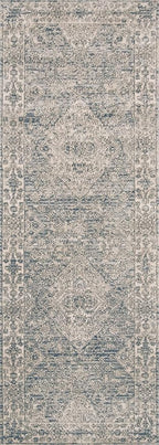 Loloi Teagan Collection TEA-04 Sky/Natural 5'-3" x 7'-6" Area Rug, Large, Soft Neutral Rug, High-Traffic for Living Room, Bedroom, Home Office, Dining Area