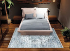 Bloom Rugs Washable Non-Slip 2x3 Rug - Ivory/Blue/Gray Traditional Oriental Area Rug for Living Room, Bedroom, Dining Room, and Kitchen - Exact Size: 2' x 3'